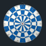 Deep Blue en White Dartbord<br><div class="desc">Deep Blue en White Dart Board</div>