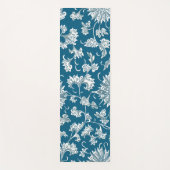 Deep Blue en White  Fantasy Floral Yogamat (Voorkant)