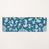 Deep Blue en White  Fantasy Floral Yogamat (Voorkant (horizontaal))