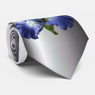 Deep Blue en White Iris Stropdas