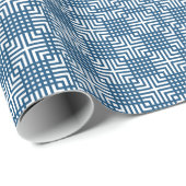 Deep Blue en White Japans print Cadeaupapier (Rol Hoek)