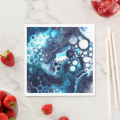 Deep Blue en White Marble Fluid Art Servet (Insitu)