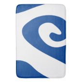 Deep Blue en White Swirl Wave Badmat (Voorkant Verticaal)