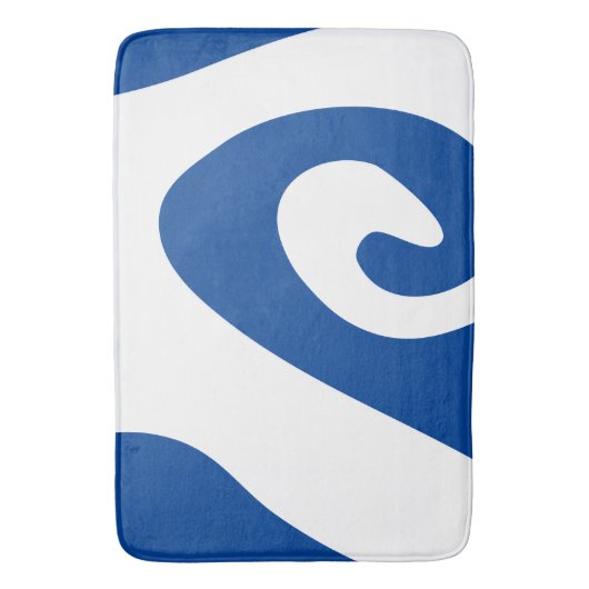 Deep Blue en White Swirl Wave Badmat (Voorkant Verticaal)