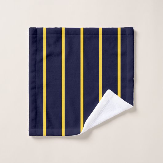 Deep Blue en Yellow Stripes Bad Handdoek (Wasdoekje)