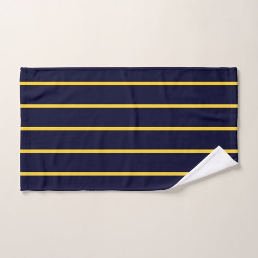 Deep Blue en Yellow Stripes Bad Handdoek (Handdoek)