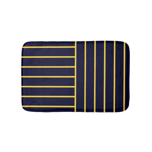 Deep Blue en Yellow Stripes Badmat (Voorkant)