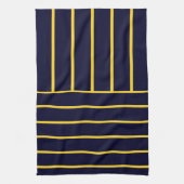Deep Blue en Yellow Stripes Theedoek (Verticaal)