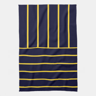 Deep Blue en Yellow Stripes Theedoek
