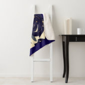 Deep blue floral sherpa deken (In situ)