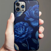 Deep Blue Flower Zee gepersonaliseerde telefoonhoe Case-Mate iPhone Case