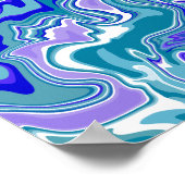 Deep Blue Fluid Abstracte kunst Poster (Hoek)