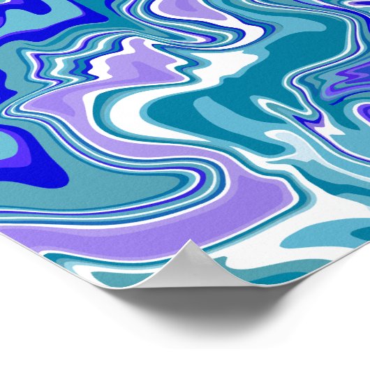 Deep Blue Fluid Abstracte kunst Poster (Hoek)