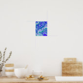 Deep Blue Fluid Abstracte kunst Poster (Keuken)