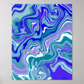 Deep Blue Fluid Abstracte kunst Poster (Voorkant)