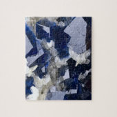 Deep Blue Fluoriet Crystal & Flake Calciet Legpuzzel (Verticaal)