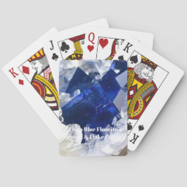 Deep Blue Fluoriet Crystal & Flake Calciet Pokerkaarten