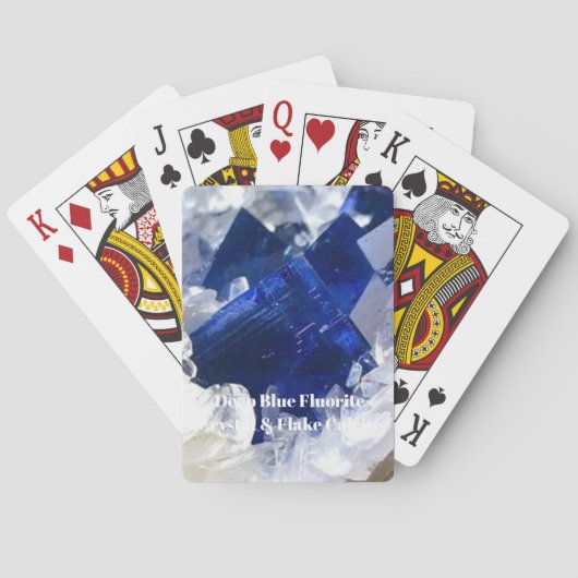 Deep Blue Fluoriet Crystal & Flake Calciet Pokerkaarten (Achterkant)