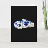Deep Blue Fluoriet Crystal & FlakeCalciet Tekst to Kaart (Voorkant)