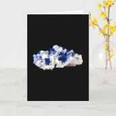 Deep Blue Fluoriet Crystal & FlakeCalciet Tekst to Kaart (Gele Bloem)