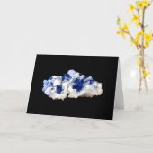 Deep Blue Fluoriet Crystal & FlakeCalciet Tekst to Kaart (Gele Bloem)