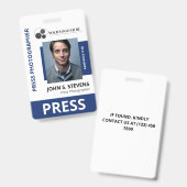 Deep Blue Foto- en logo pers-ID Badge (Voor- en achterkant)