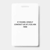 Deep Blue Foto- en logo pers-ID Badge (Achterkant)