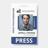 Deep Blue Foto- en logo pers-ID Badge (Voorzijde)