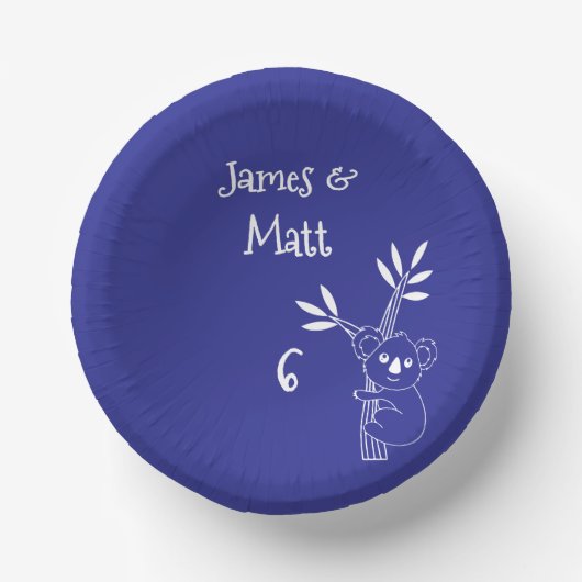 Deep Blue Fun Australische dieren Verjaardag Papieren Kommen (Voorkant)