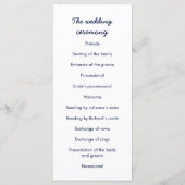 Deep Blue Galaxy huwelijksceremonie programma Programmakaart (Achterkant)