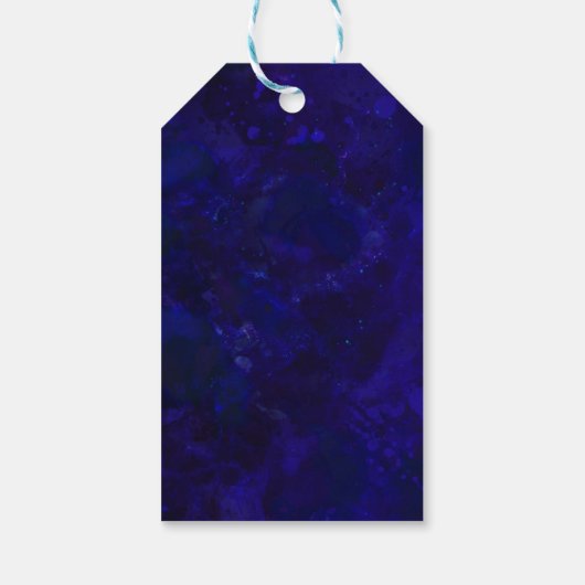 Deep Blue Geode Roos Gold Agate Weduwen Welkom Cadeaulabel (Achterkant)