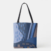 Deep Blue Geometry-Tas Tote Bag (Achterkant)