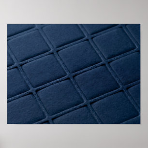 Deep Blue Geperste Grid Textuur Poster