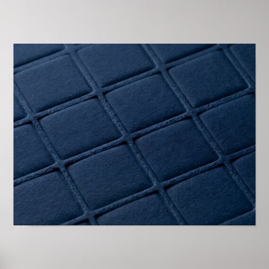 Deep Blue Geperste Grid Textuur Poster (Voorkant)