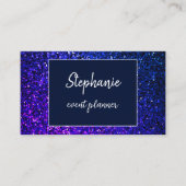 Deep Blue Glitter Wit Professionele Luxe 2024 Visitekaartje (Voorkant)