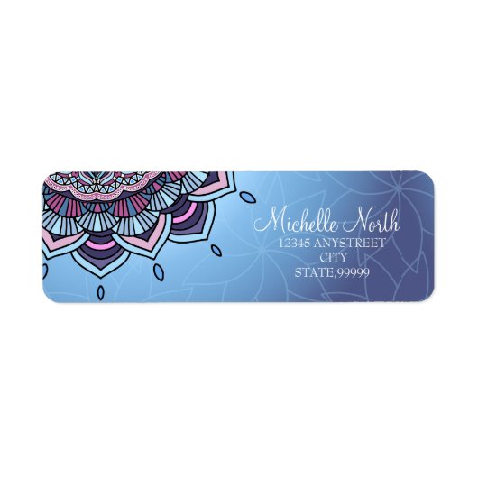 Deep Blue Glow Mandala ID361 Etiket (Voorkant)