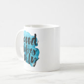 Deep Blue Goede Vibes Alleen Brush Script Koffie M Koffiemok (Voorkant links)