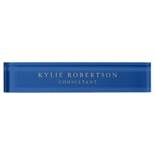 Deep Blue Gold Colors Professioneel Trendy Modern Naambordje