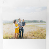 Deep Blue & Gold Joy kerstfoto Kaart (Binnenzijde eerst)