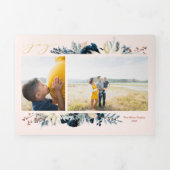 Deep Blue & Gold Joy kerstfoto Kaart (Cover)