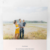 Deep Blue & Gold Joy kerstfoto Kaart (Binnenzijde eerst)