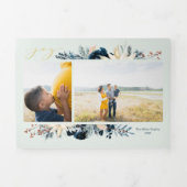 Deep Blue & Gold Joy kerstfoto Kaart (Cover)