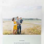 Deep Blue & Gold Joy kerstfoto Kaart (Binnenzijde eerst)