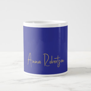 Deep Blue Gold Kleuren Professionele Kalligrafie Grote Koffiekop