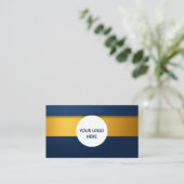 Deep Blue & Gold – Volledig Elegant Design Visitekaartje (Staand voorkant)
