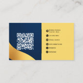 Deep Blue & Gold – Volledig Elegant Design Visitekaartje (Achterkant)