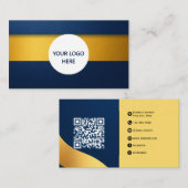 Deep Blue & Gold – Volledig Elegant Design Visitekaartje (Voorkant / Achterkant)