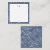 Deep Blue & Gold Waterverf Seashell Custom Notitiekaartje (Voorkant / Achterkant)