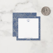 Deep Blue & Gold Waterverf Seashell Notitiekaartje (Voorkant / Achterkant in situ)