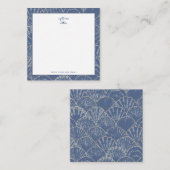 Deep Blue & Gold Waterverf Seashell Notitiekaartje (Voorkant / Achterkant)